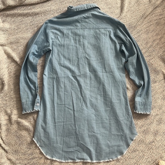 Button-down Chambray Long Sleeve Dress - Picture 2 of 5
